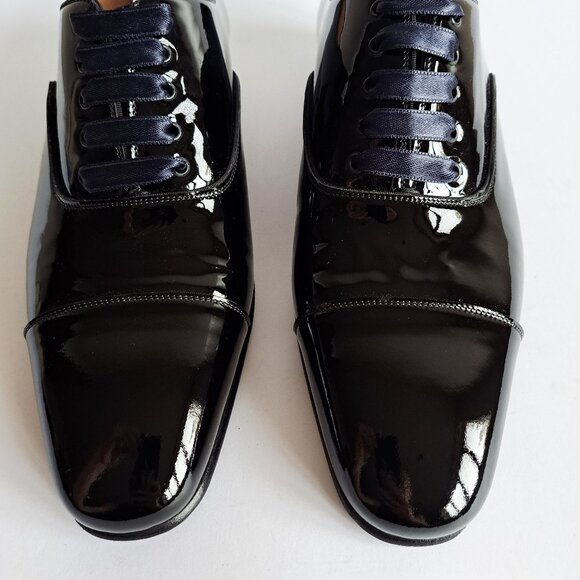 NEW Di Bianco Mens Black Oxfords & Lace Ups Patent Leather Shiny Shoes Size 9 main image 4